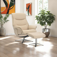 Hudson Real Leather Swivel Recliner