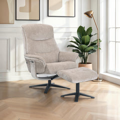 Hudson Faux Suede Swivel Recliner