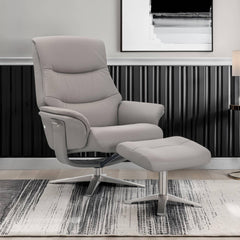 Hudson Real Leather Swivel Recliner