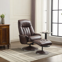 Lyon Luxury Genuine Leather Swivel Recliner Chair
