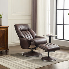 Lyon Luxury Genuine Leather Swivel Recliner Chair