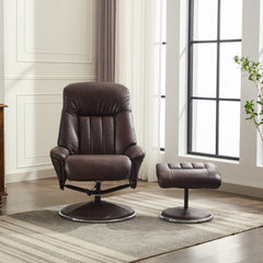 Lyon Luxury Genuine Leather Swivel Recliner Chair