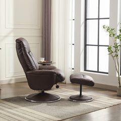 Lyon Luxury Genuine Leather Swivel Recliner Chair