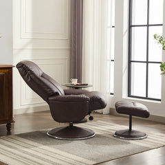 Lyon Luxury Genuine Leather Swivel Recliner Chair
