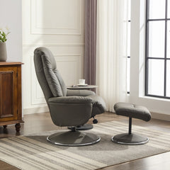 Lyon Luxury Genuine Leather Swivel Recliner Chair