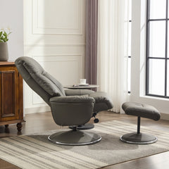 Lyon Luxury Genuine Leather Swivel Recliner Chair