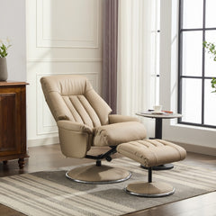 Lyon Luxury Genuine Leather Swivel Recliner Chair