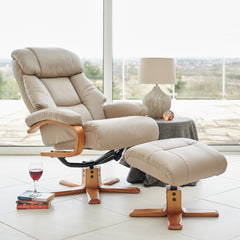 Nice Luxury Real Leather Swivel Recliner Chair