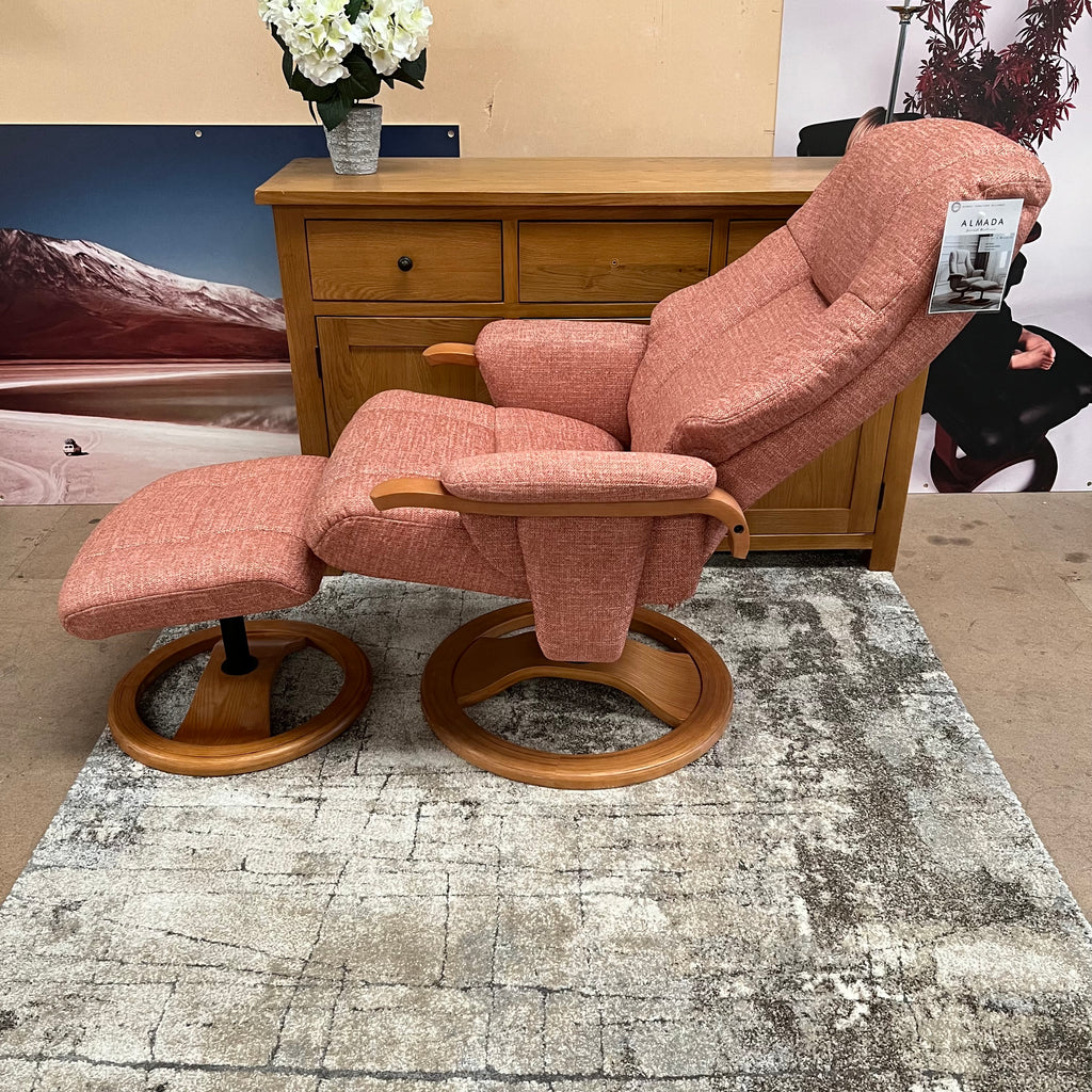 Refurbished Almada Salmon Ultra-Soft Recliner