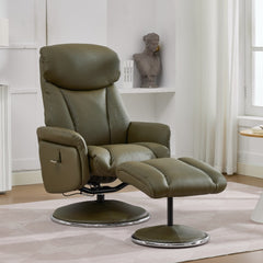 Sahara Real Leather Swivel Recliner