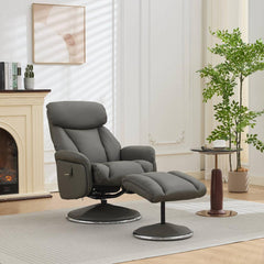 Sahara Real Leather Swivel Recliner