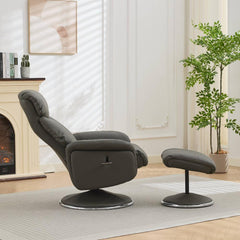 Sahara Real Leather Swivel Recliner