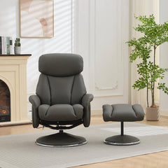 Sahara Real Leather Swivel Recliner