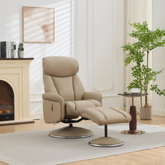 Sahara Real Leather Swivel Recliner