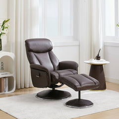 Sahara Real Leather Swivel Recliner
