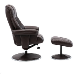 Denver Real Leather Luxury Swivel Recliner Chair