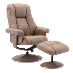 Denver Real Leather Luxury Swivel Recliner Chair
