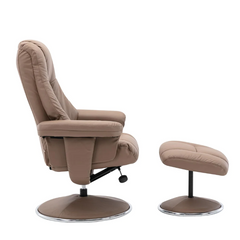 Denver Real Leather Luxury Swivel Recliner Chair