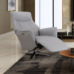 Houston Powered Real Leather Swivel Recliner