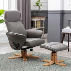 Alexandria Faux Leather Heated Swivel Massager Recliner