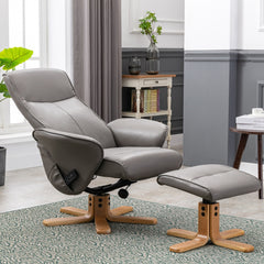 Alexandria Faux Leather Heated Swivel Massager Recliner