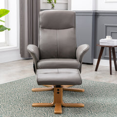 Alexandria Faux Leather Heated Swivel Massager Recliner