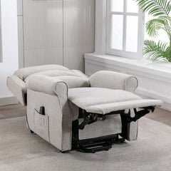 Andover riser recliner in full recline position.