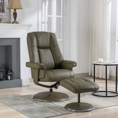 Denver Real Leather Luxury Swivel Recliner Chair