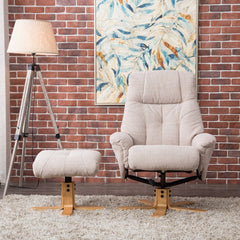 Refurbished Dubai Lisbon Wheat Warm Fabric Swivel Recliner