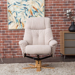 Refurbished Dubai Lisbon Wheat Warm Fabric Swivel Recliner