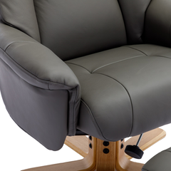 Hawaii Real Leather Swivel Recliner Chair