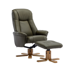 Hawaii Real Leather Swivel Recliner Chair