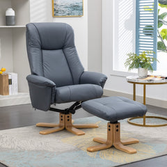 Hawaii Real Leather Swivel Recliner Chair