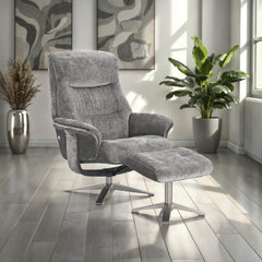 Hudson Faux Suede Swivel Recliner