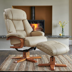 Nice Luxury Real Leather Swivel Recliner Chair