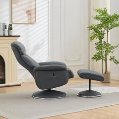 Sahara Real Leather Swivel Recliner