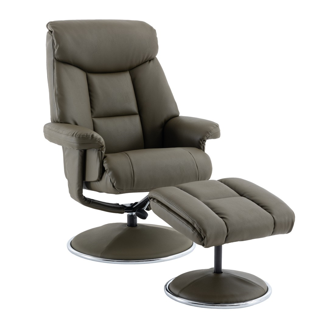 Biarritz Luxury Swivel Recliner Chair Olive Green Free Footstool