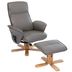 Alexandria Faux Leather Heated Swivel Massager Recliner