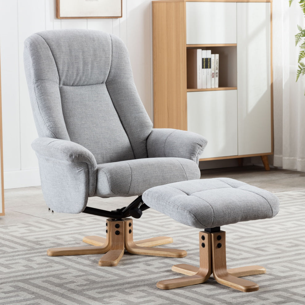 Hawaii Soft Fabric Swivel Recliner Chair