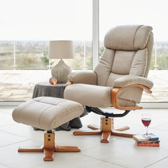 Nice Luxury Real Leather Swivel Recliner Chair