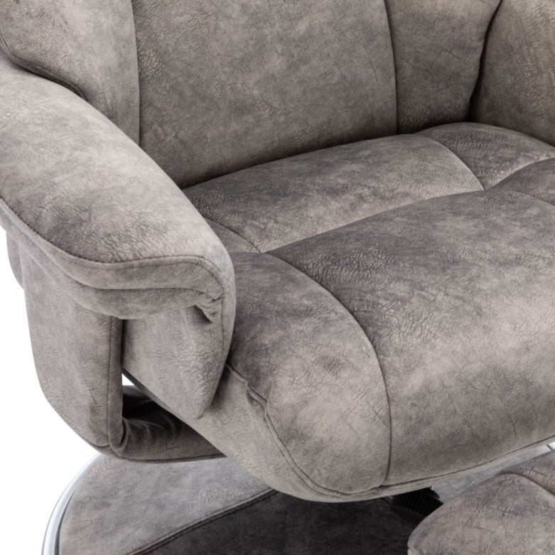 Denver Luxury Soft Fabric Swivel Recliner Chair