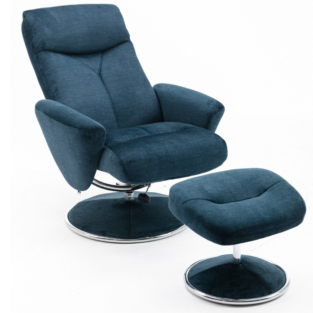 Blue swivel recliner chair deals