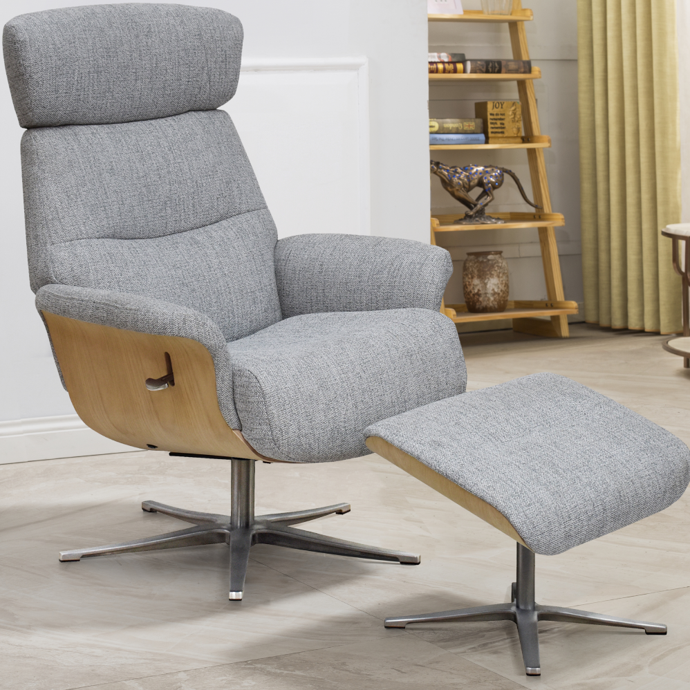 Boden Deluxe Fabric Swivel Easy Recliner